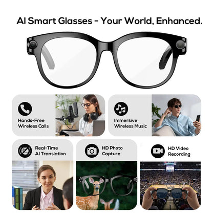 800W HD Smart Sport Glasses with AI Capabilities, Photo/Video Recording, Remote Shutter Control, Voice Assistant, Object Recognition, Bluetooth Connectivity for Music and Calls, Multilingual Translation, Lightweight Design, Meta Glasses
