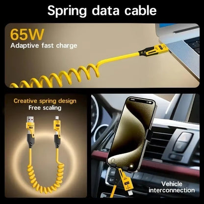 4 in 1 USB-C Charging Cable PD 65W USB a /Type C to Type C for Iphone Samsung