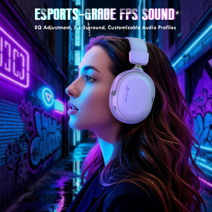 ATTACK SHARK L30Pro Wireless Gaming Headset, Detachable Microphone 7.1 Surround