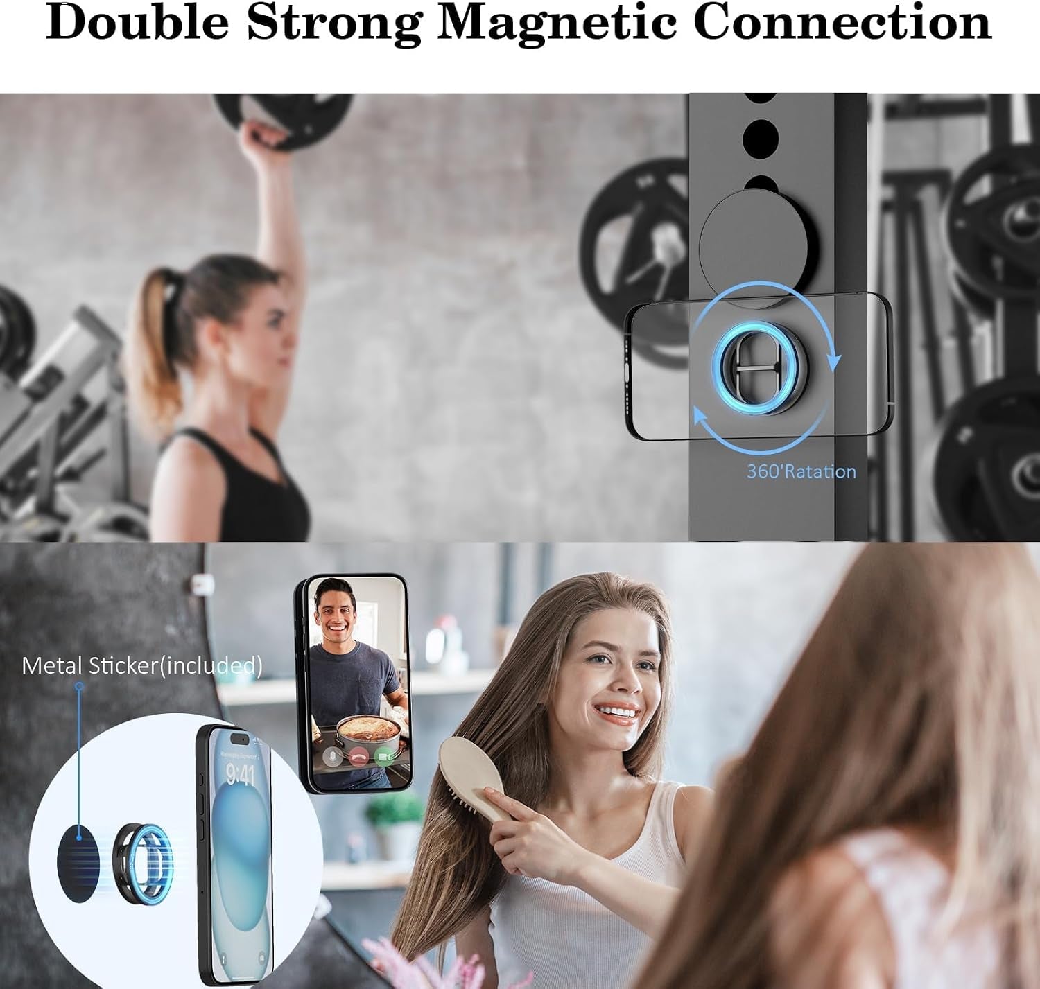 Magnetic Phone Grip for Magsafe, Dual-Sided Magnet Phone Ring Holder for Iphone 16/15/14/13/12 Samsung Google Magsafe Accessories