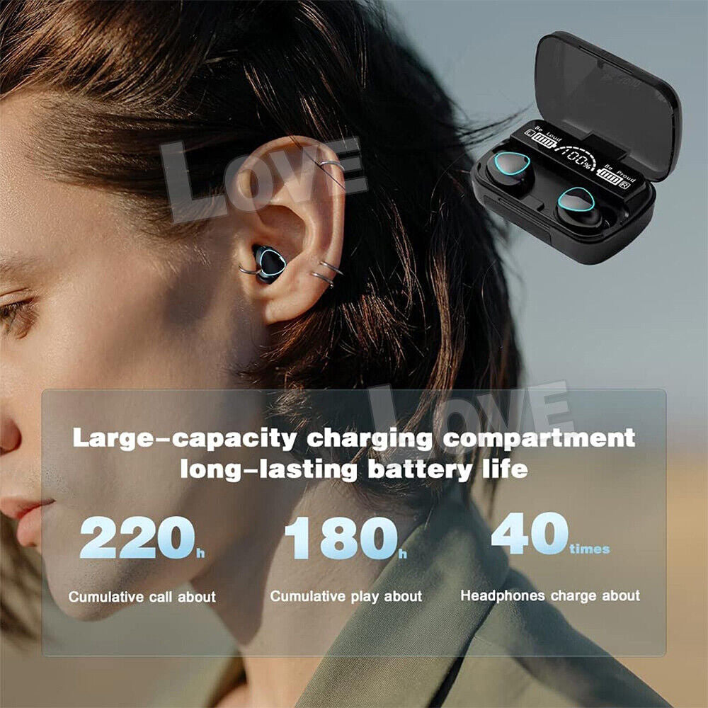 TWS Bluetooth 5.3 Waterproof Wireless Earbuds with LED Display - 2025 Model