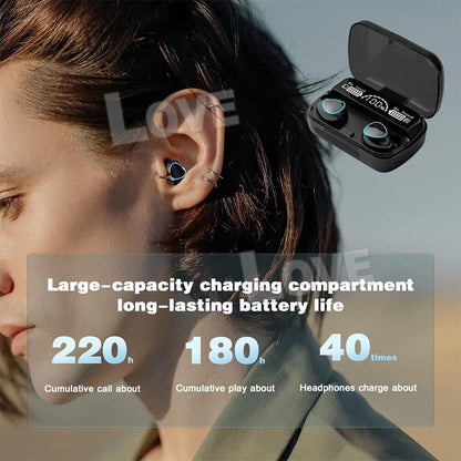 TWS Bluetooth 5.3 Waterproof Wireless Earbuds with LED Display - 2025 Model