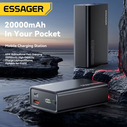 Power Bank 20000Mah Portable PD 65W Fast Charging Mobile Phone External Battery Powerbank for Iphone17 16 15 Laptop Mac
