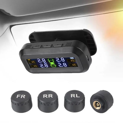 Revolutionary Solar-Powered Tire Pressure Monitoring System with Temperature Alerts - External Battery Version for Enhanced Safety