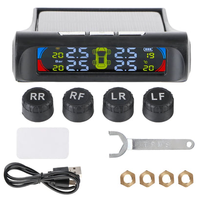 Revolutionary Solar-Powered Tire Pressure Monitoring System with Temperature Alerts - External Battery Version for Enhanced Safety