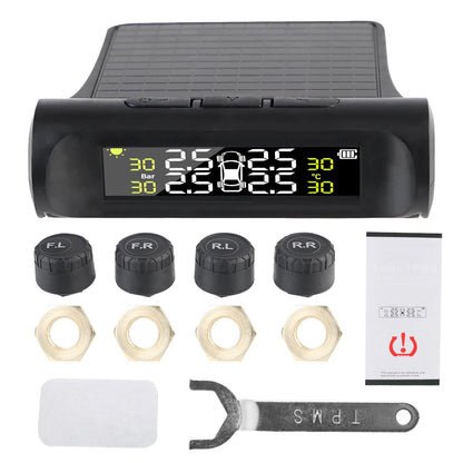 Revolutionary Solar-Powered Tire Pressure Monitoring System with Temperature Alerts - External Battery Version for Enhanced Safety