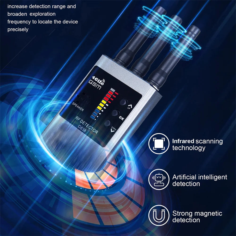 Anti-Spy RF Signal Detector Detection Camera GSM Audio Bug Finder GPS Signal Lens RF Tracker Detect anti Candid Camera Detector
