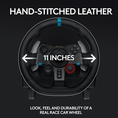 Logitech G29 Driving Force Racing Wheel with Pedals - Advanced Force Feedback, Stainless Steel Paddle Shifters, Leather Grip, USB Connectivity for PS5, PS4, PC, and Mac - Black