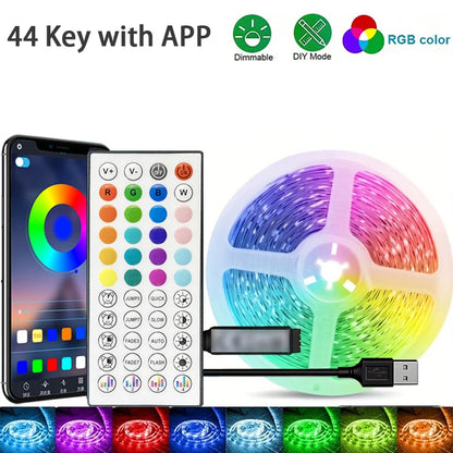 RGB Led Strip Lights 1M-40M Led Room Light with APP Control Flexible Ribbon Luces Led Tape for Room Bedroom Decoration