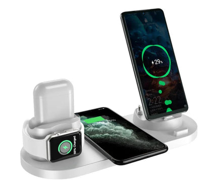 6-in-1 Wireless Fast Charging Dock Station for iPhone and Apple Watch