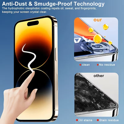 2 X Screen Protector Tempered Glass Iphone 17 Air 16E 15 Pro Max 14 13 12 11 XR