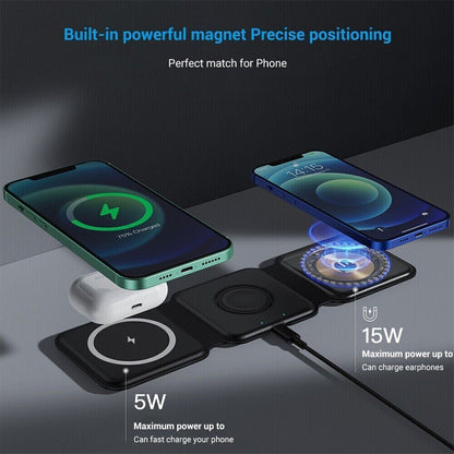 15W Fast Wireless Charging Stand for Samsung, iPhone, and LG Devices