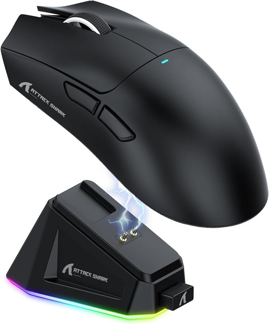 ATTACK SHARK X11 Tri-Mode Wireless Gaming Mouse with RGB Charging Dock, 22000DPI
