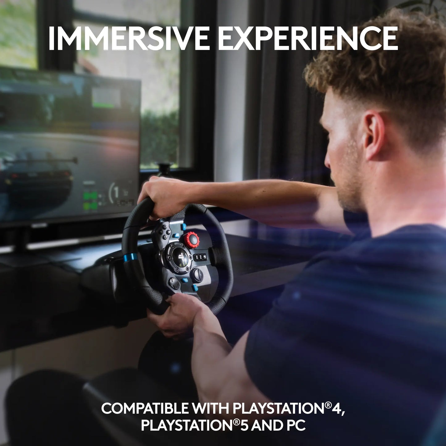 Logitech G29 Driving Force Racing Wheel with Pedals - Advanced Force Feedback, Stainless Steel Paddle Shifters, Leather Grip, USB Connectivity for PS5, PS4, PC, and Mac - Black