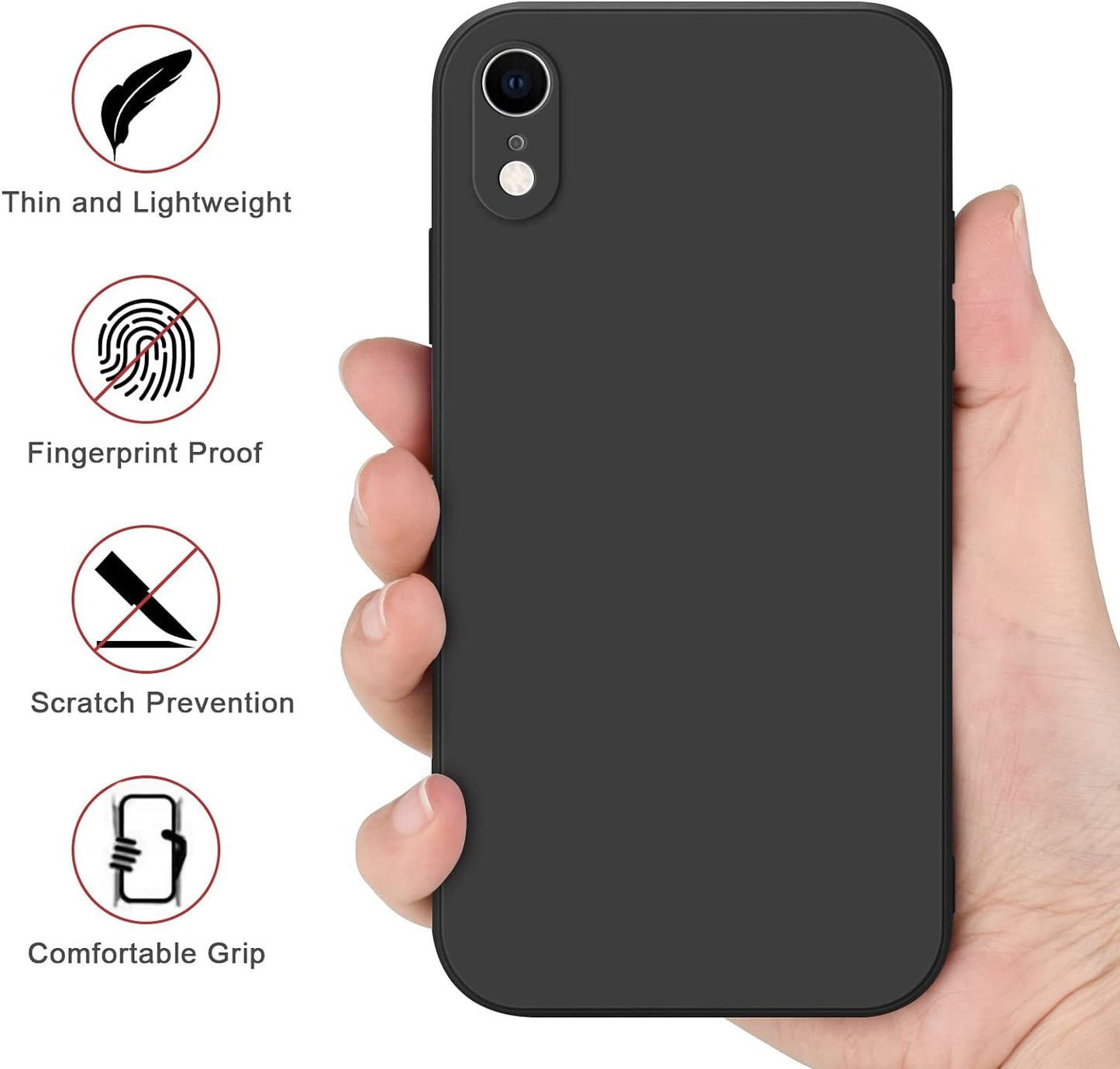 Silicone Case for Iphone XR Case, Premium Soft Liquid Silicone Rubber Full-Body Protective Shockproof Back Case Cover for Iphone XR 6.1 Inch