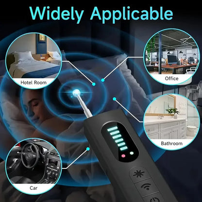 Hidden Camera Detector Anti-Spy Car GPS Tracker Listening Device Bug RF Wireless All Signal Scanner Gadget Security Protection