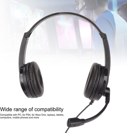 Gaming Headset, over Ear Headphones with Noise Canceling Mic, Stereo Bass Sound, Soft Memory Foam, Foldable for PC, Nintendo Switch