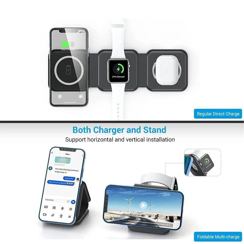 15W Fast Wireless Charging Stand for Samsung, iPhone, and LG Devices