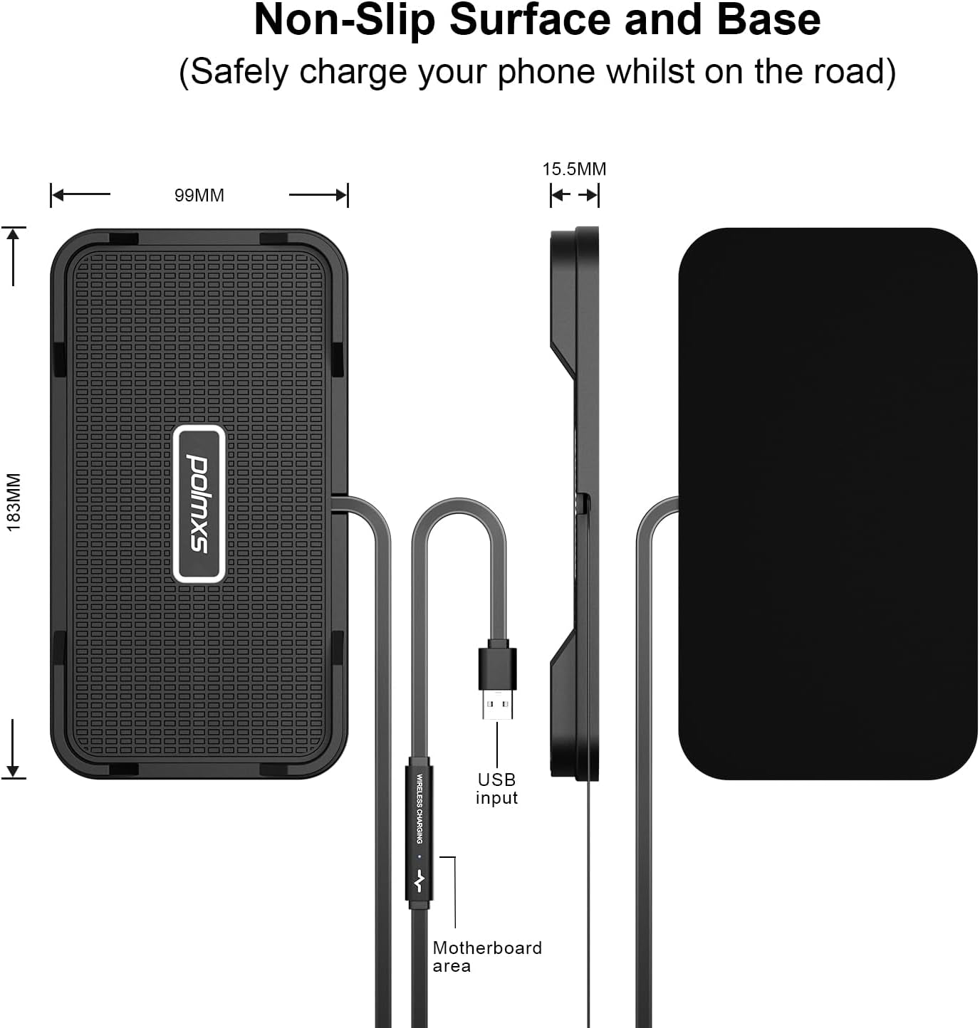 Wireless Charger, Wireless Car Charger Chargng Pad 15W Fast Wireless Phone Charger Cell Phone Cordless Charger Charging Mat Compatible with Iphone 11/12/12/14/15 Galaxy S21/S22/S23/24 (C12Y)
