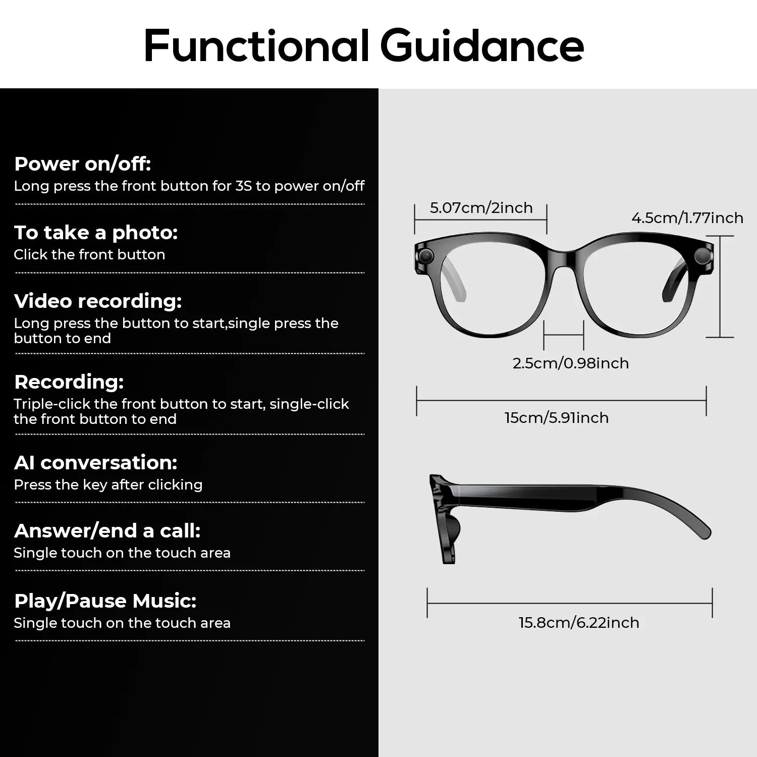 800W HD Smart Sport Glasses with AI Capabilities, Photo/Video Recording, Remote Shutter Control, Voice Assistant, Object Recognition, Bluetooth Connectivity for Music and Calls, Multilingual Translation, Lightweight Design, Meta Glasses
