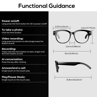 800W HD Smart Sport Glasses with AI Capabilities, Photo/Video Recording, Remote Shutter Control, Voice Assistant, Object Recognition, Bluetooth Connectivity for Music and Calls, Multilingual Translation, Lightweight Design, Meta Glasses