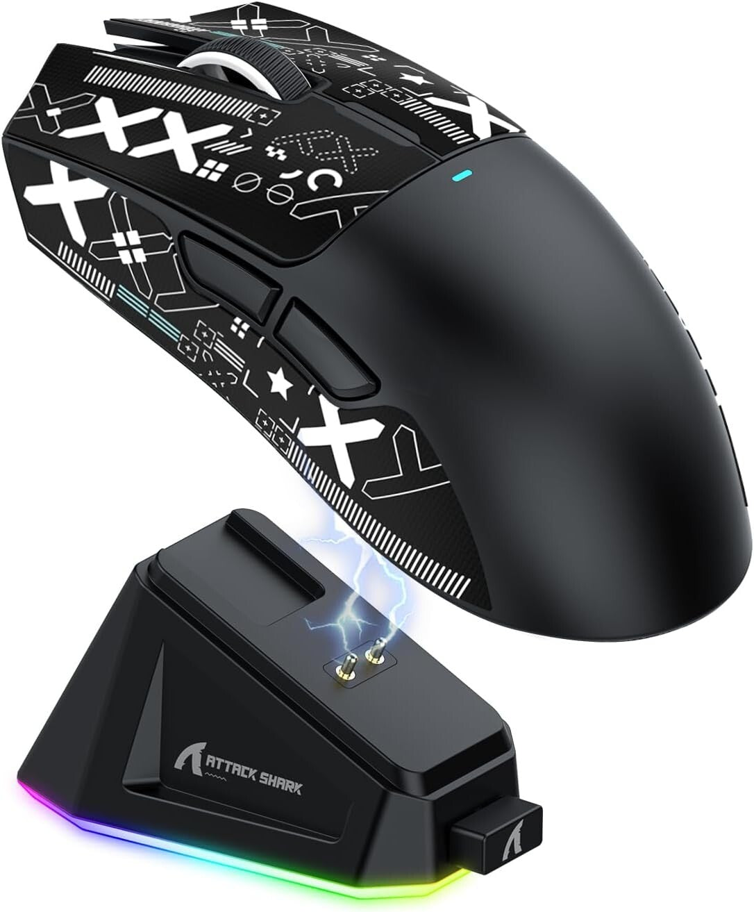 ATTACK SHARK X11 Tri-Mode Wireless Gaming Mouse with RGB Charging Dock, 22000DPI