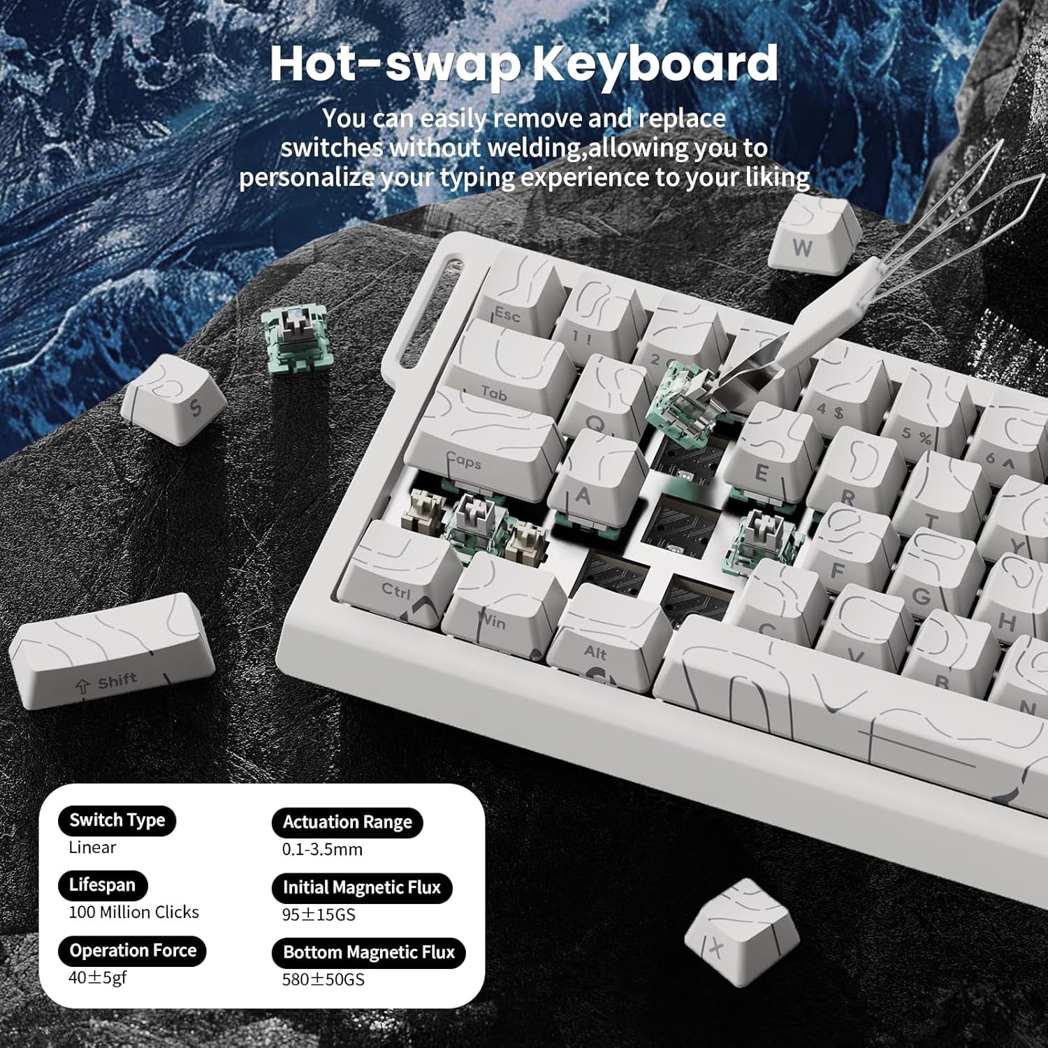 ATTACK SHARK X68 HE Rapid Trigger Mechanical Keyboard Magnetic Switch 60% Wired