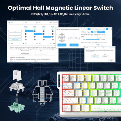 ATTACK SHARK X68 HE Rapid Trigger Mechanical Keyboard Magnetic Switch 60% Wired