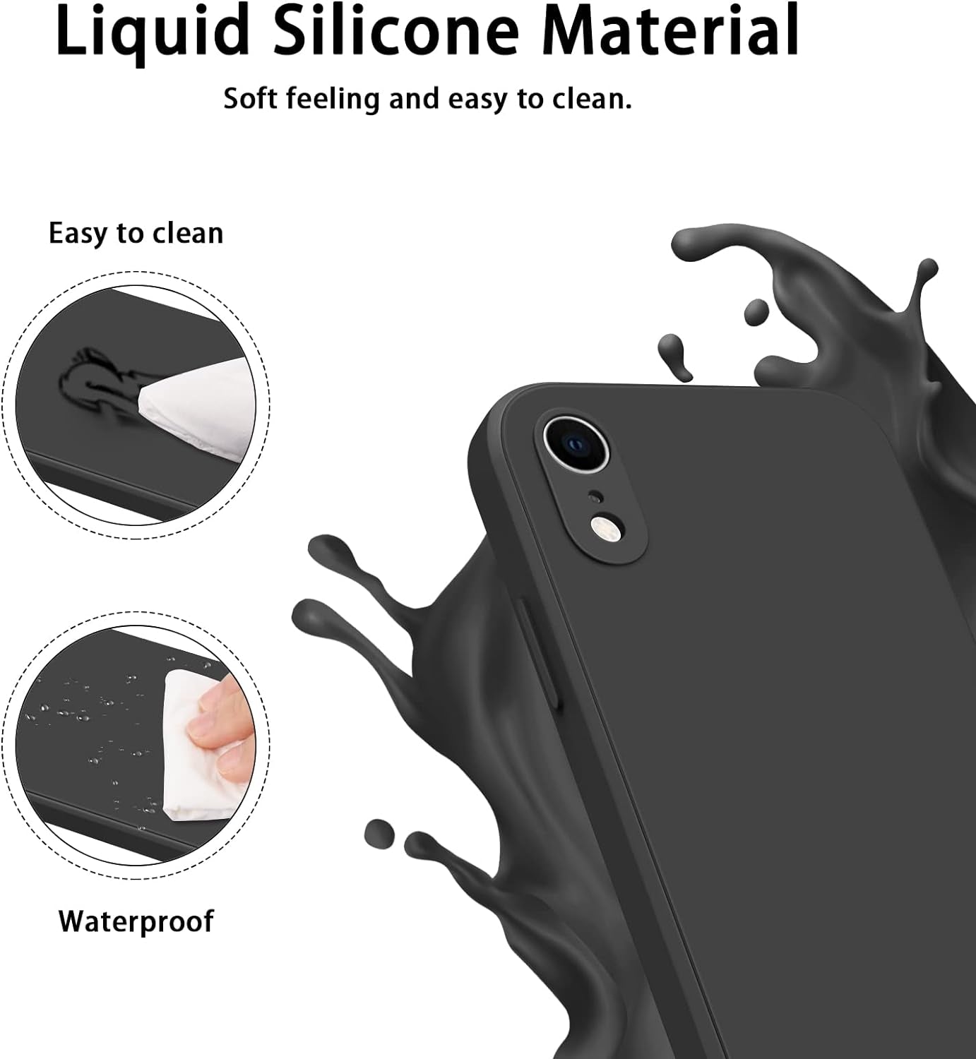 Silicone Case for Iphone XR Case, Premium Soft Liquid Silicone Rubber Full-Body Protective Shockproof Back Case Cover for Iphone XR 6.1 Inch