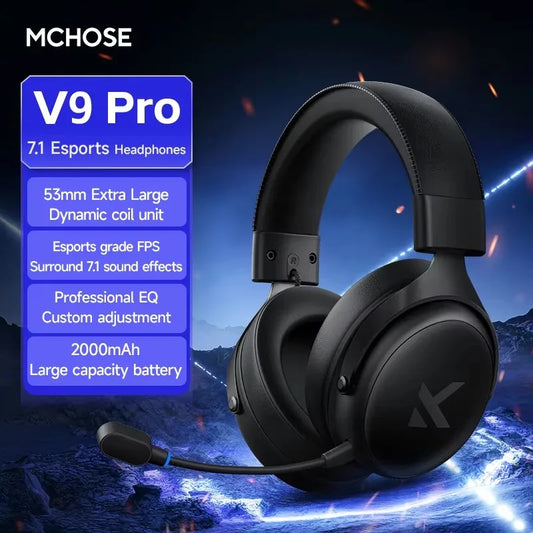 V9 Pro Headset with Microphone Three Mode Bluetooth Wireless Computer PC Gamer Headphones Accessories V9 Pro