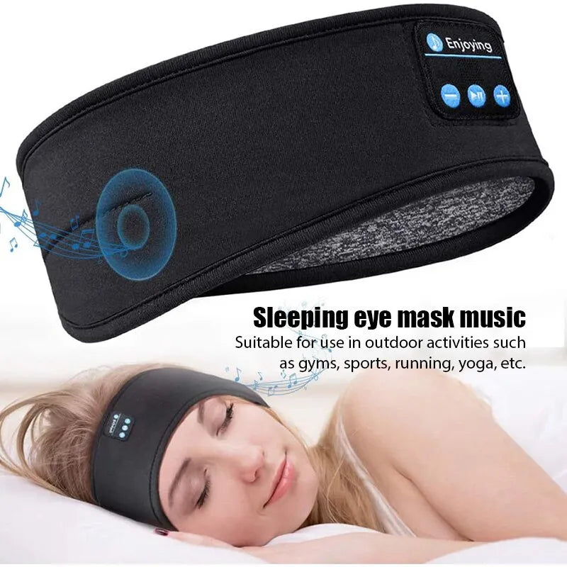 Bluetooth Wireless Sports Earphones and Sleep Mask Headband for Music Listening