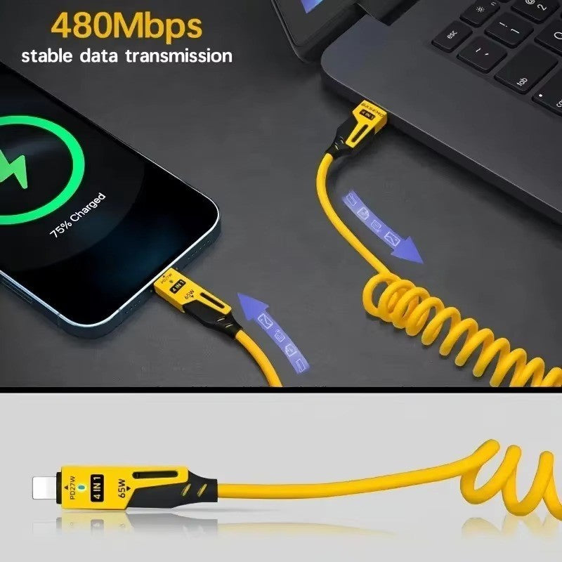 4 in 1 USB-C Charging Cable PD 65W USB a /Type C to Type C for Iphone Samsung