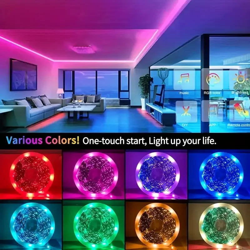RGB Led Strip Lights 1M-40M Led Room Light with APP Control Flexible Ribbon Luces Led Tape for Room Bedroom Decoration