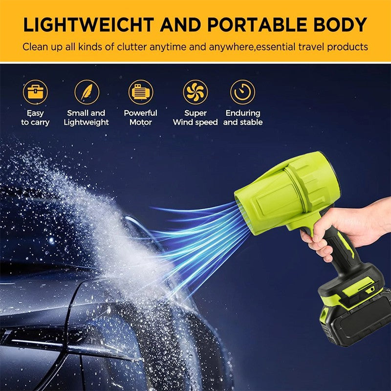 500000 RPM Electric Leaf Blower Cordless Turbo Jet Blower W/ 2 Lithium Battery