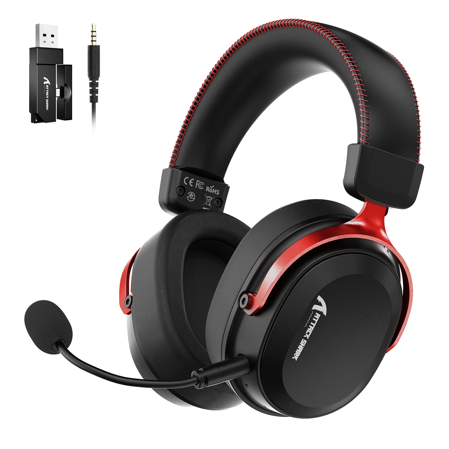 ATTACK SHARK L30Pro Wireless Gaming Headset, Detachable Microphone 7.1 Surround