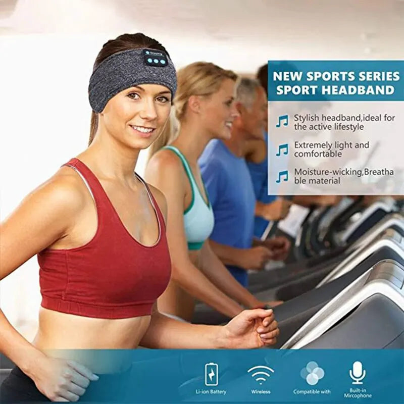 Bluetooth Wireless Sports Earphones and Sleep Mask Headband for Music Listening