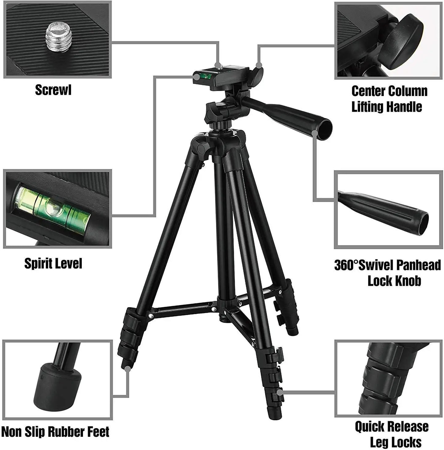 Professional Smartphone Tripod: Portable Cell Phone Stand for Selfies and Photography