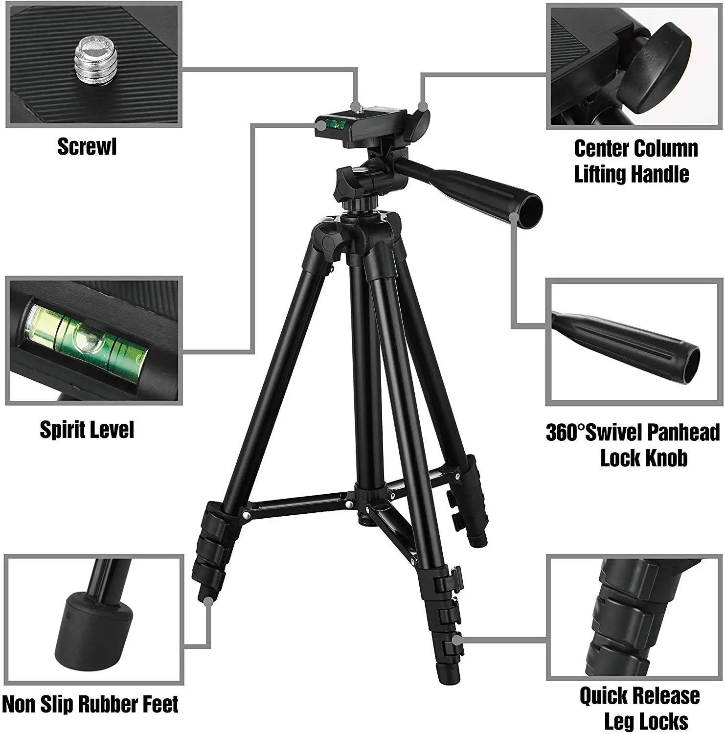 Professional Smartphone Tripod: Portable Cell Phone Stand for Selfies and Photography