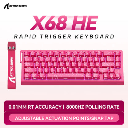 ATTACK SHARK X68 HE Rapid Trigger Mechanical Keyboard Magnetic Switch 60% Wired