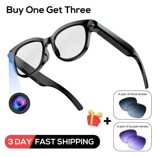 800W HD Smart Sport Glasses with AI Capabilities, Photo/Video Recording, Remote Shutter Control, Voice Assistant, Object Recognition, Bluetooth Connectivity for Music and Calls, Multilingual Translation, Lightweight Design, Meta Glasses