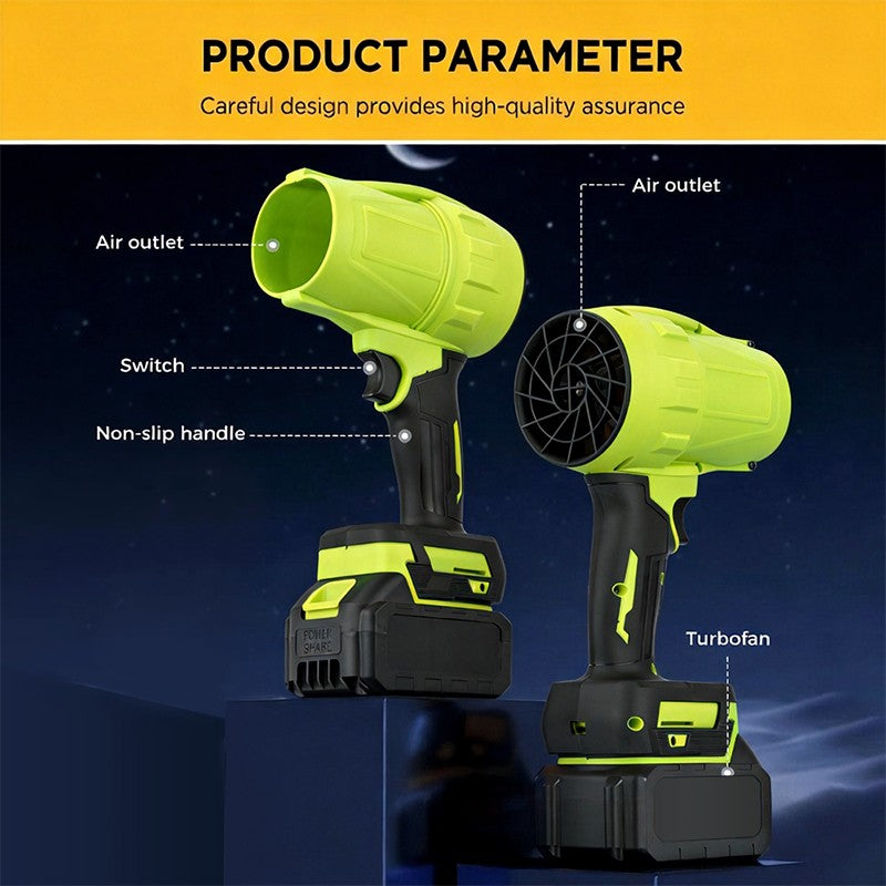 500000 RPM Electric Leaf Blower Cordless Turbo Jet Blower W/ 2 Lithium Battery