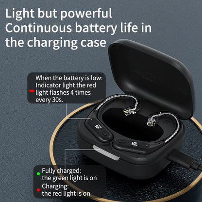 AZ09 HD Bluetooth Ear Hook Headset Cable HIFI Wireless Upgrade Cable with Charging Case