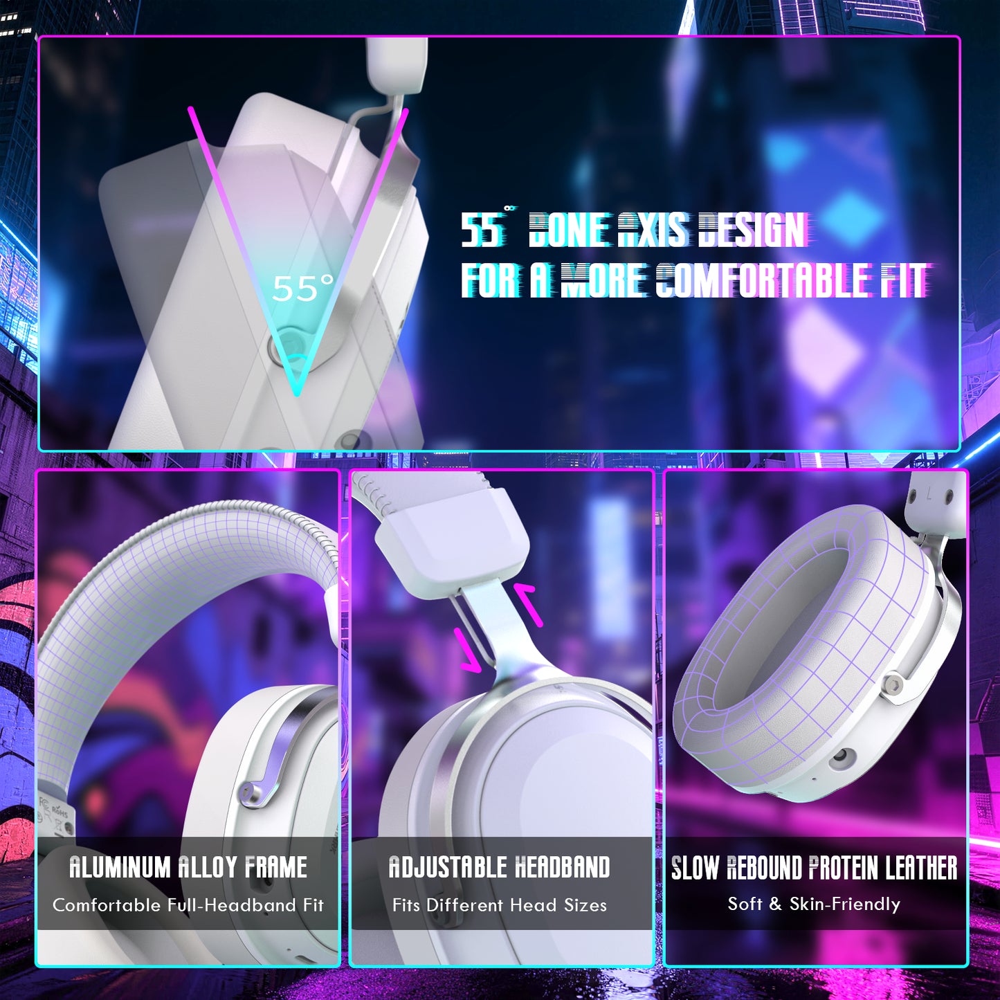 ATTACK SHARK L30Pro Wireless Gaming Headset, Detachable Microphone 7.1 Surround