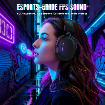 ATTACK SHARK L30Pro Wireless Gaming Headset, Detachable Microphone 7.1 Surround