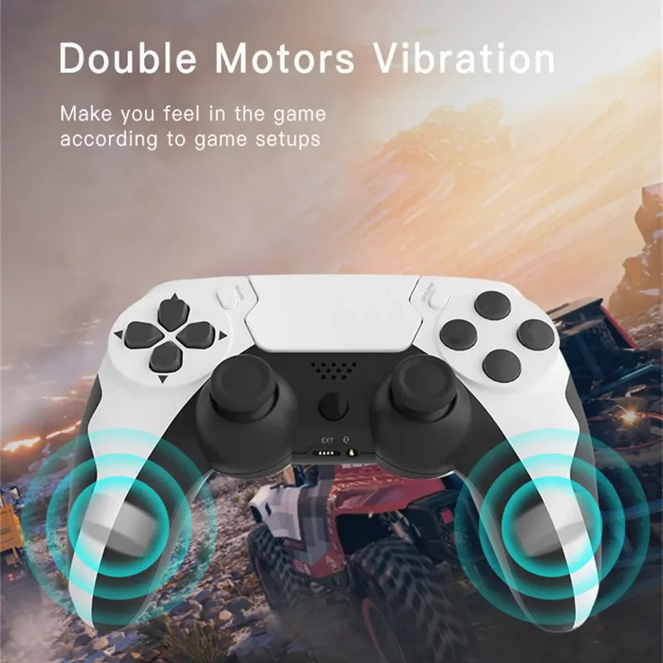GAMINJA P48 Wireless Gamepad with Six Axis Gyroscope Game Controller for PS4 PS3 Console Wins 7 8 10 Dual Vibration PC Joystick