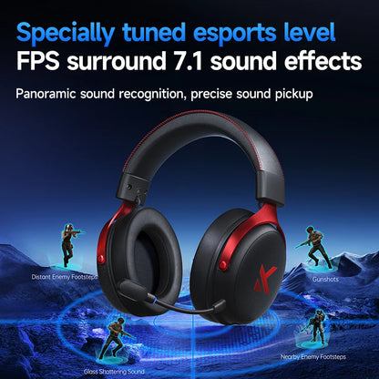 V9 Pro Headset with Microphone Three Mode Bluetooth Wireless Computer PC Gamer Headphones Accessories V9 Pro