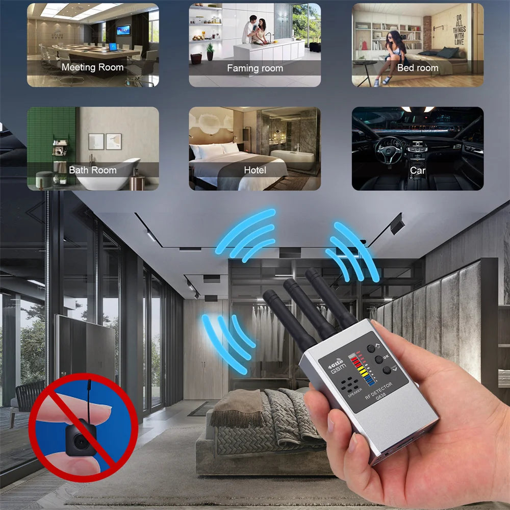 Anti-Spy RF Signal Detector Detection Camera GSM Audio Bug Finder GPS Signal Lens RF Tracker Detect anti Candid Camera Detector