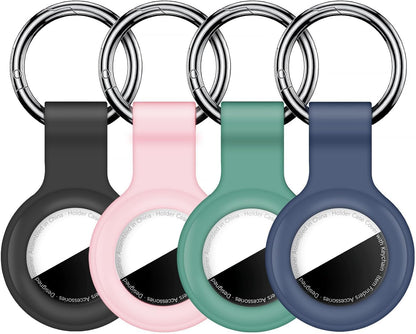 4-Pack Silicone Keychain Holders for Apple AirTag - Multicolor GPS Item Finder Accessories