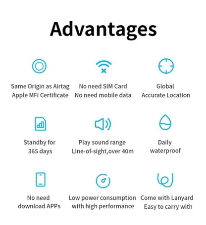JSPTEC Airtag Bluetooth GPS Trackers IPX 5 Waterproof Sport Tracking Find My Elderly Kids Pets Available Mini Finders for IOS