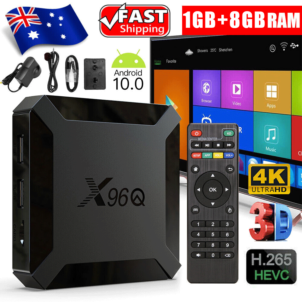 X96Q HD Android 10.0 Smart TV Box UHD 4K WIFI Media Player HDMI 8GB 16GB AU PLUG